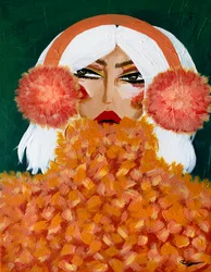 Cache-oreilles orange glamour