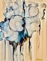 Flux bleu éthéré et doré