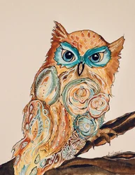 Chouette aux motifs fantaisistes