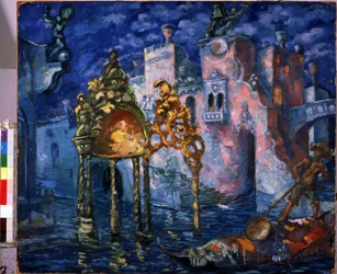 Venise, décor pour la pièce La Locandiera de Carlo Goldoni (1707-1793)