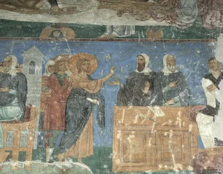 Le Christ devant Anne et Caïphe, 12e siècle