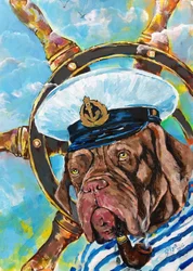 Le capitaine Dog fume la pipe