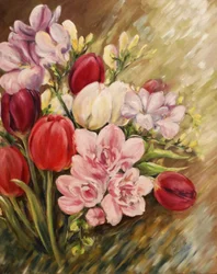 Bouquet printanier haut en couleur