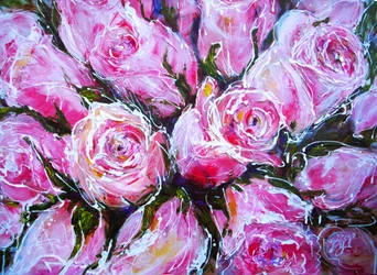 Des roses rose vif