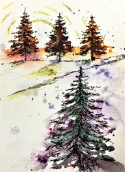 Lueur de la forêt hivernale