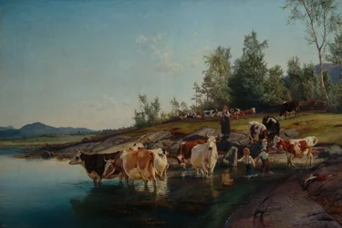 Vaches près de la mer