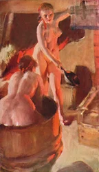 Filles de Dalécarlie prenant un bain, 1908, 1931
