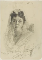 Tête de femme (de face)