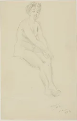 Femme nue assise