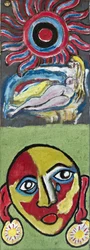NUDE AND FACE, 2012 (acrylique sur toile de jute tendue sur un cadre en bois)