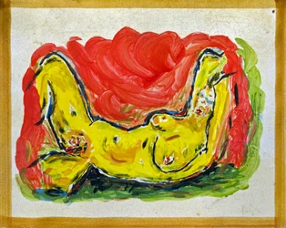 OUTRAGE À EGON SCHIELE, 2012 (huile sur carreaux de céramique)