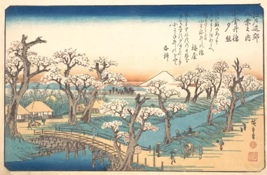 Lueur du soir à la frontière de Koganei, 19e siècle
