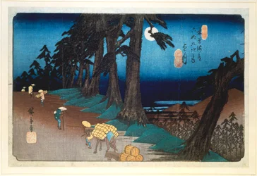 Pleine lune à Mochizuki, des 69 stations de Kisokaido, 1832