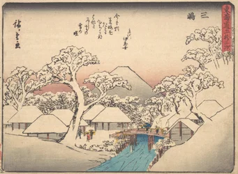 Mishima, de la série Cinquante-trois Stations de la Route Tokaido, vers 1838