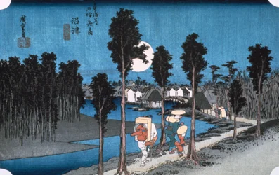 Lune à Numazu, des 53 stations de Tokaido, 1832