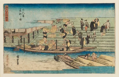 Gravure sur bois - Scène de rivière, 1797-1858
