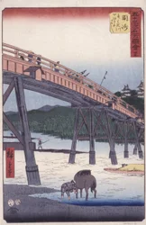 #39 Okazaki - Tiré de « Vues du Tokaido, la route nationale de Tokyo à Kyoto »