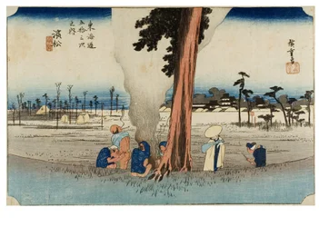 N° 30 Hamamatsu - Scène hivernale désolée, période Edo, vers 1833-34 (gravure sur papier)