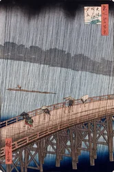 Ohashi, Averse soudaine à Atake, de la série "Cent vues des lieux célèbres d