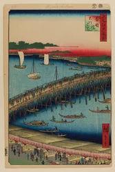 Le pont Ryogoku et la grande berge