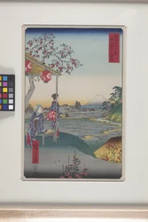 Maison de thé avec vue sur le mont Fuji à Zōshigaya