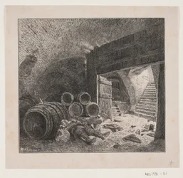 Homme ivre, dormant dans une cave à vin