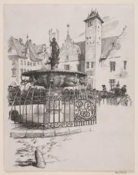 Illustration pour "Le 11 juin" (La Fontaine sur la Vieille Place)
