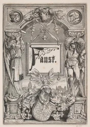 Page de titre et vignette pour une édition de "Faust", Munich 1884