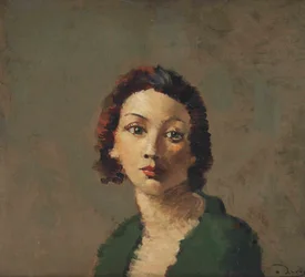 La rousse au corsage vert