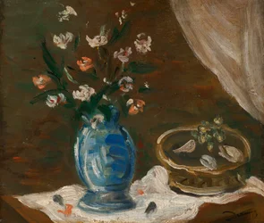 Nature morte aux fleurs - Vase bleu
