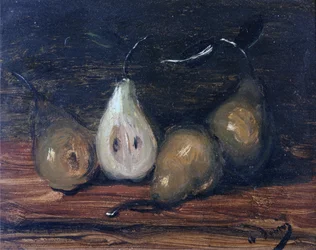 Nature morte aux poires (huile sur panneau)