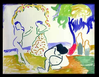 Baigneurs, vers 1905 (aquarelle sur papier)