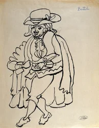 Dessin du costume de Bartholo, pour une représentation du 