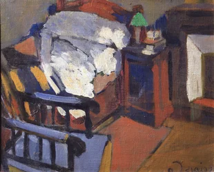 Intérieur ou chambre à coucher, vers 1900-01 (huile sur toile)