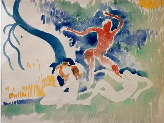 Trois danseuses, 20e siècle (Aquarelle)