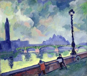 Vue de la Tamise au pont de Westminster, vers 1905-06