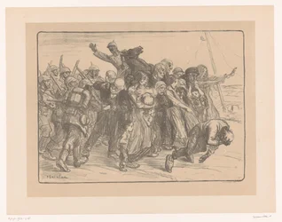 Citoyens chassés par des soldats