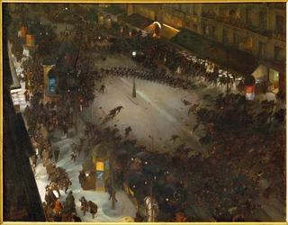 Police charge (peinture sur toile)