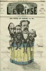 Auguste Vacquerie (1819-1895), Victor Hugo (1802-1885), Charles Hugo (1826-1871), et Paul Meurice (1818-1905), hommes de lettres français. Couverture dans « L