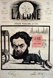 Caricature de Jules Vallès, illustration de couverture de La Lune, juillet 1867