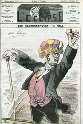 Caricature Les Saltimbanques, rip! Ne vous battez pas!, série sur les charlatans. Couverture dans L