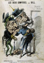 Caricature de Napoléon III et Bismarck - par Gill, dans "L