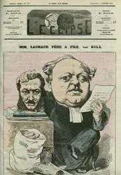 Caricature de Charles Lachaud (1817-1882), avocat français. Couverture dans L