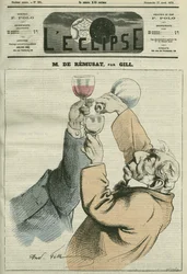Caricature de Charles de Rémusat (1797-1875), philosophe et politicien français. Couverture de "L