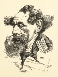 Caricature de Charles Dickens traversant la Manche, 1868