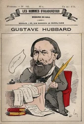 Caricature de Nicolas Gustave Hubbard (1828-1888) économiste politique anglais de 