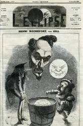 Henri Rochefort (1831-1913), journaliste, écrivain et politicien français. Couverture dans "L