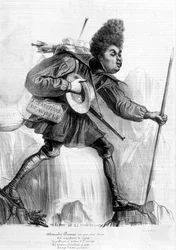 Dessin humoristique sur Alexandre Dumas Père - dans « Charivari », vers 1840