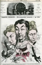 Illustration de "Objets perdus", chansons racontant les histoires de 3 femmes ayant perdu leur chien, sac à main et chat. Couverture dans "L