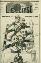 Mangeons du Prussien avec les généraux Le Boeuf (1806-1893), Mac-Mahon (1808-1893), François Achille Bazaine (François-Achille